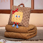 Coffee Thick Fleece Cartoon Cookie Pillow Blanket 2-in-1 for Winter Car and Office Use V888-ELOSUNG28648
