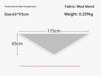 Black Versatile Fringed Faux Wool Triangle Shawl - Warm Knitted Scarf V888-ELOSUNG28660