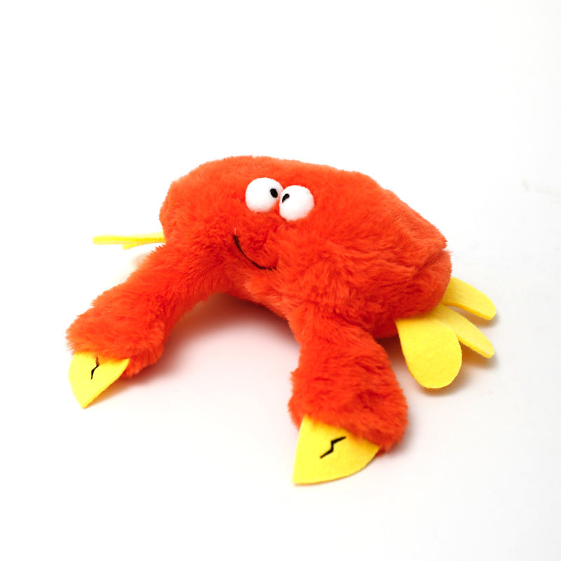 Crab Electric Flapping Plush Cat Toy with Sound - Realistic Self-Play Pet Toy V888-ELOSUNG28665