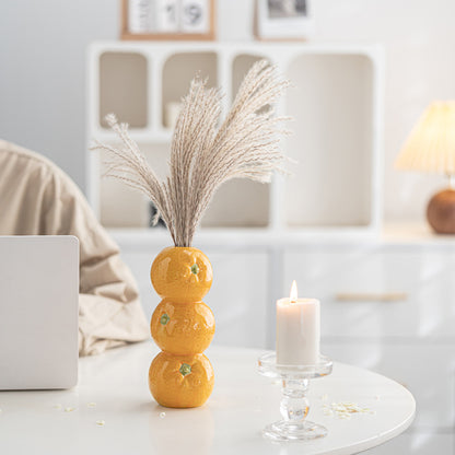 Orange Nordic-Style Minimalist Fruit and Flower Vase - Modern Home Decor V888-ELOSUNG28667