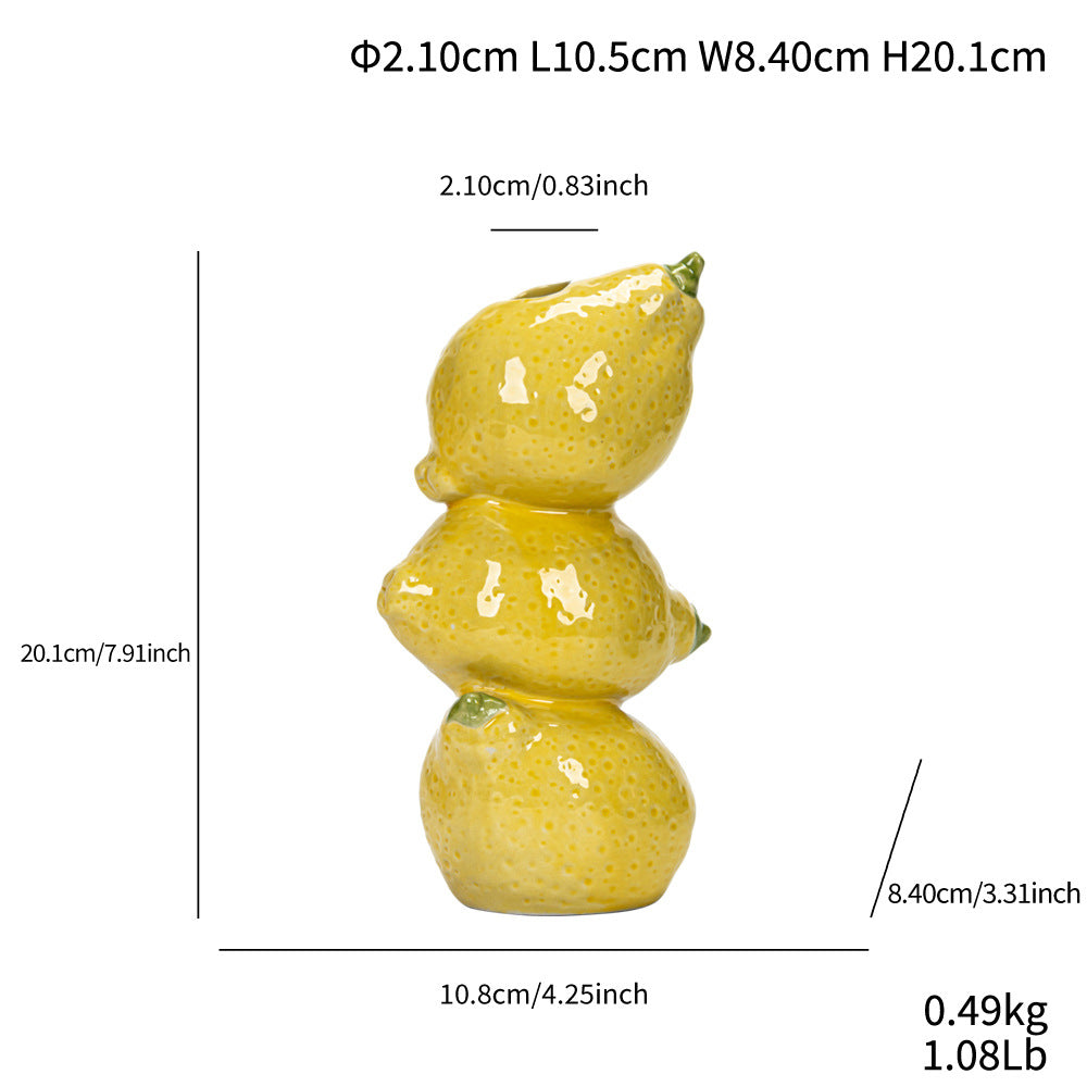 Lemon Nordic-Style Minimalist Fruit and Flower Vase - Modern Home Decor V888-ELOSUNG28668