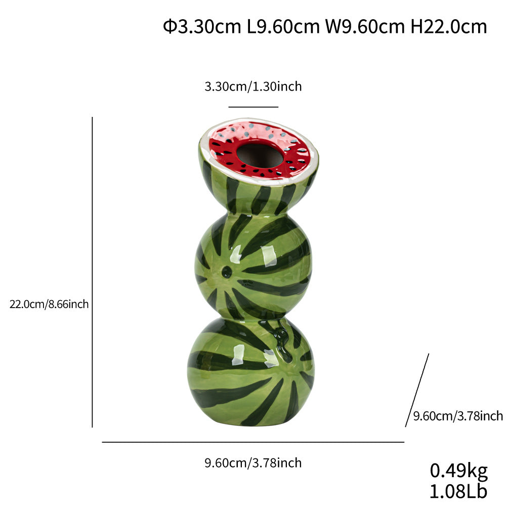 Watermelon Nordic-Style Minimalist Fruit and Flower Vase - Modern Home Decor V888-ELOSUNG28669