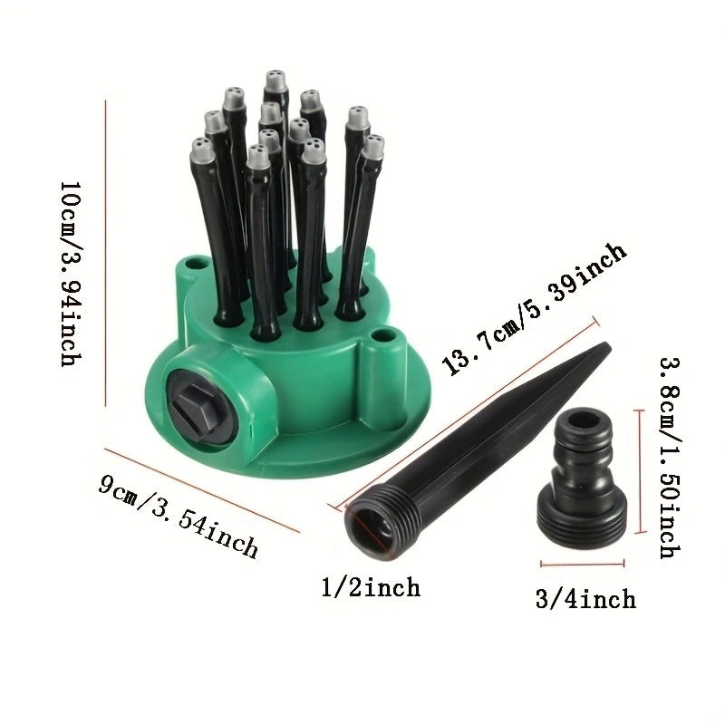 3-Piece 360-Degree Multi-Head Garden Sprinkler Set - Efficient Watering Solution V888-ELOSUNG28670