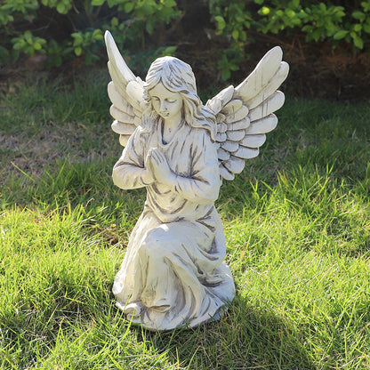 Nordic Style Resin Angel Garden Ornament - Serene Religious Decor V888-ELOSUNG28684