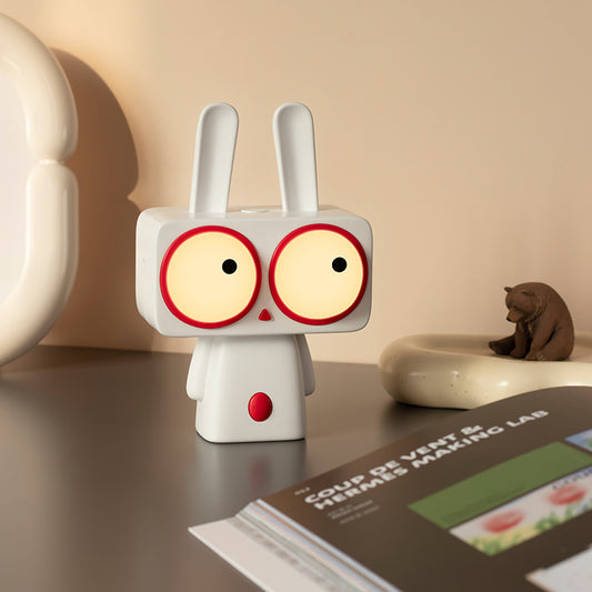 Round Eyes Cute Bobi Rabbit LED Night Light for Kids - USB Rechargeable V888-ELOSUNG28694