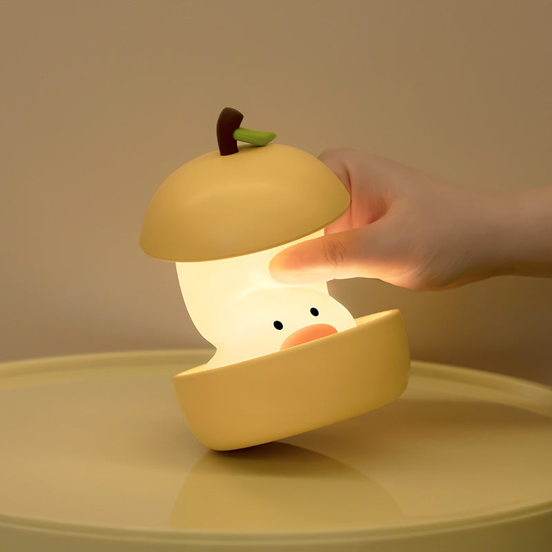 Yellow Colorful Duck Pear USB Night Light - Adjustable Sleep Companion V888-ELOSUNG28698