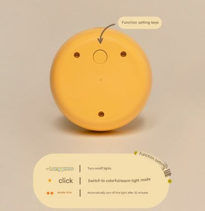 Yellow Colorful Duck Pear USB Night Light - Adjustable Sleep Companion V888-ELOSUNG28698