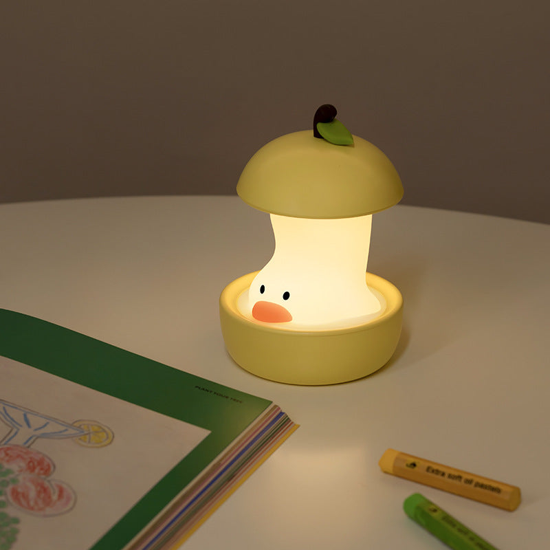 Green Colorful Duck Pear USB Night Light - Adjustable Sleep Companion V888-ELOSUNG28699