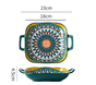 Ember 9-Inch Bohemian Ceramic Double-Handled Square Plate V888-ELOSUNG28728
