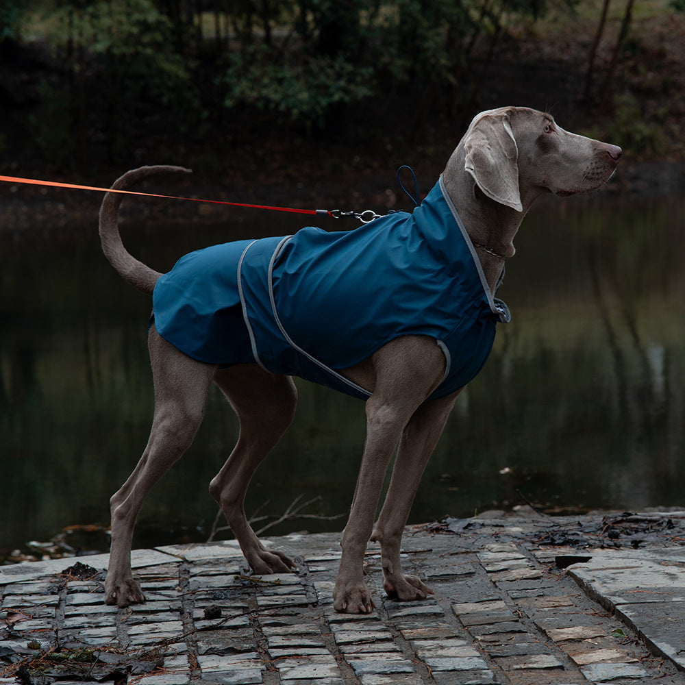 50# Blue Waterproof Reflective Dog Raincoat for Small to Large Dogs V888-ELOSUNG28736