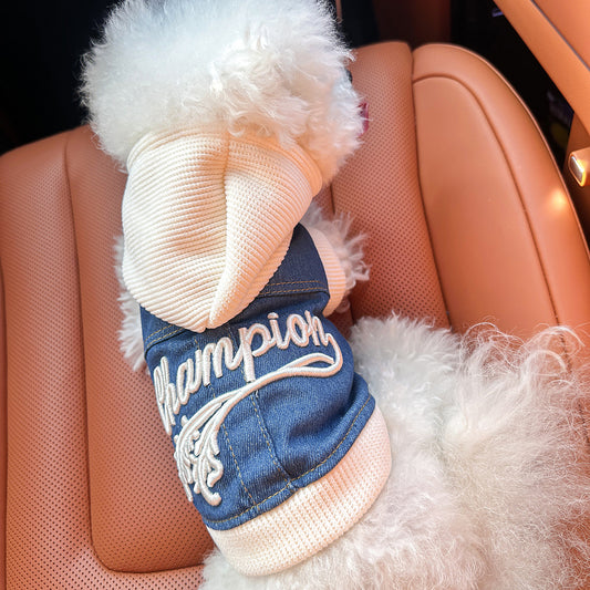 S-Approximately 5kg Champion Cowboy Jersey Denim Vest Jacket for Dogs and Cats - Spring, Summer, and Autumn V888-ELOSUNG28741