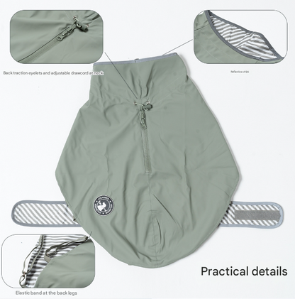 55# Yellow Waterproof Reflective Dog Raincoat for Small to Large Dogs V888-ELOSUNG28745