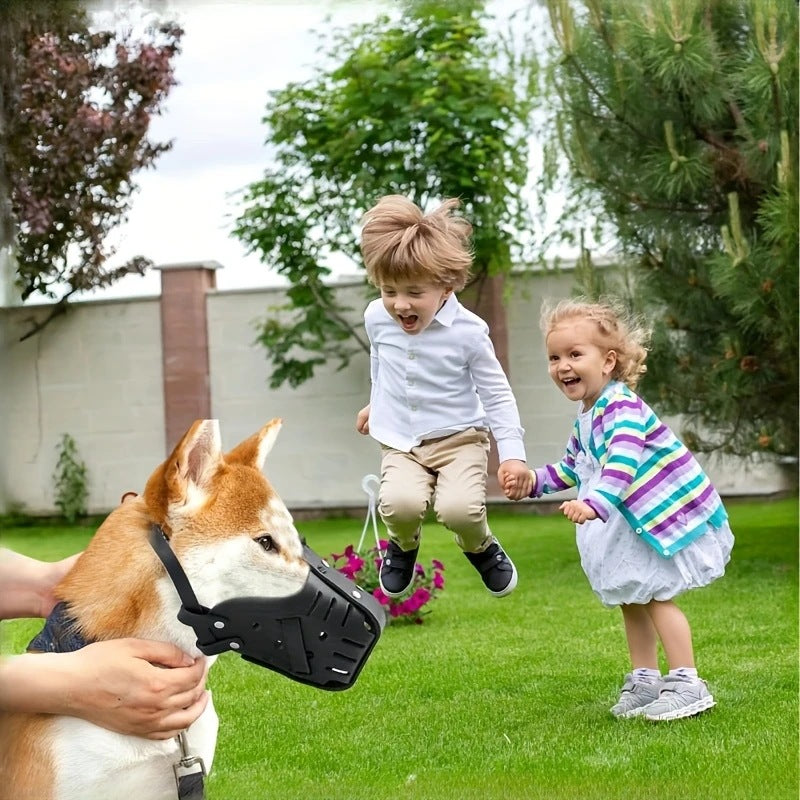 S Adjustable Leather Dog Muzzle for Large Breeds, Anti-Bite and Anti-Bark V888-ELOSUNG28777