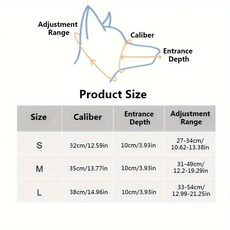 L Adjustable Leather Dog Muzzle for Large Breeds, Anti-Bite and Anti-Bark V888-ELOSUNG28779