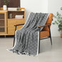Dark Grey Knitted Sofa Blanket with Plush Side, 130 x 170 cm, 720g, Ideal for Napping and Office Use V888-ELOSUNG28786