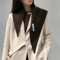 2-Piece Black Coffee Elegant Wool Blend Triangle Scarf - Luxurious Knit Shawl for Women (39 x 110cm) V888-ELOSUNG28790