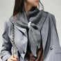 2-Piece Dark Grey Coffee Elegant Wool Blend Triangle Scarf - Luxurious Knit Shawl for Women (39 x 110cm) V888-ELOSUNG28791