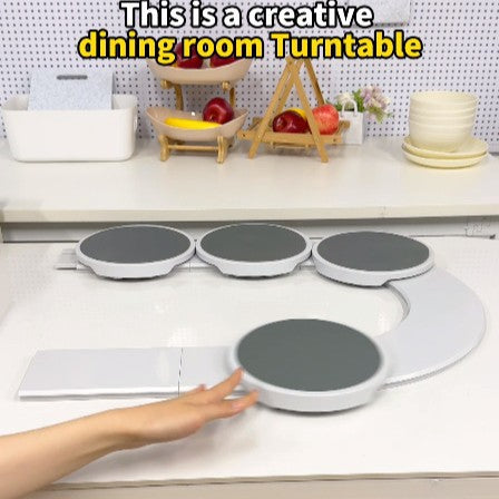 White 6 discs TheLazy Susan Revolution - Portable 22cm Rotating Food Tray for Easy Sharing V888-ELOSUNG28824