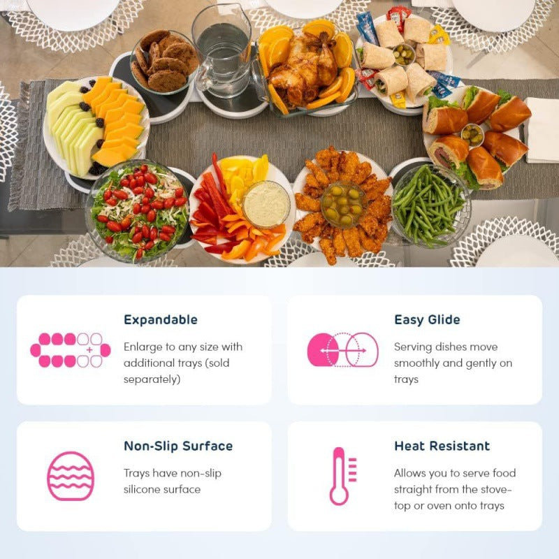 White 6 discs TheLazy Susan Revolution - Portable 22cm Rotating Food Tray for Easy Sharing V888-ELOSUNG28824