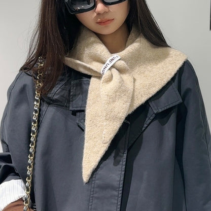 2-Piece Khaki Elegant Wool Blend Triangle Scarf - Luxurious Knit Shawl for Women (39 x 110cm) V888-ELOSUNG28827