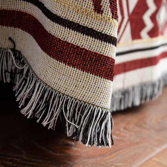 Sucre Nordic Style Woven Throw Blanket - Chic Sofa Cover with Fringe - 130 x 180cm V888-ELOSUNG28836
