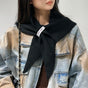 2-Piece Black Elegant Wool Blend Triangle Scarf - Luxurious Knit Shawl for Women (39 x 110cm) V888-ELOSUNG28847
