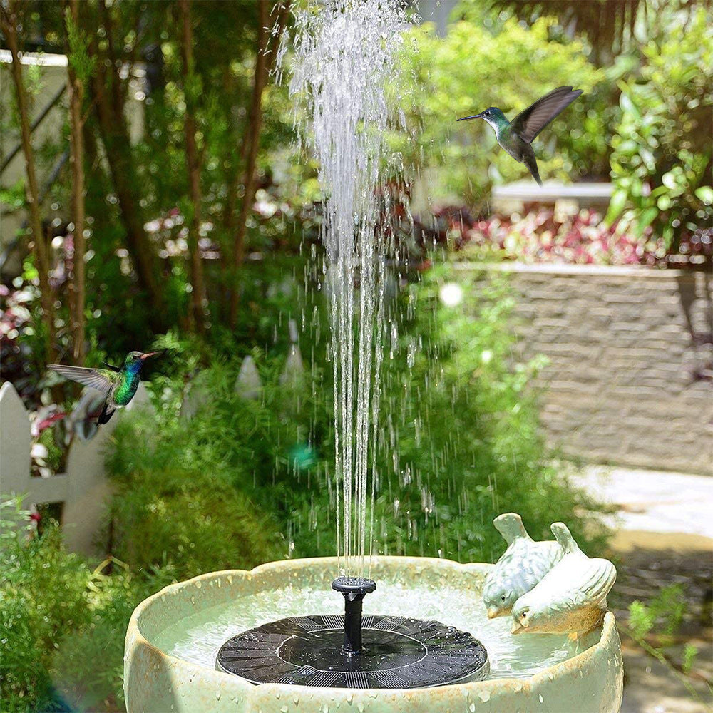 16cm Solar Floating Fountain with LED Light for Bird Bath and Pond V888-ELOSUNG28861