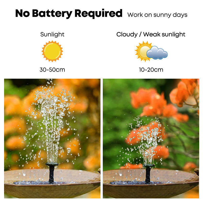 16cm Solar Floating Fountain with LED Light for Bird Bath and Pond V888-ELOSUNG28861