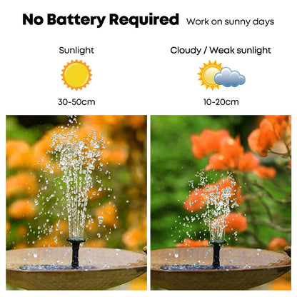 16cm Solar Floating Fountain with LED Light for Bird Bath and Pond V888-ELOSUNG28861