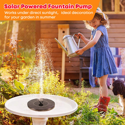16cm Solar Floating Fountain with LED Light for Bird Bath and Pond V888-ELOSUNG28861