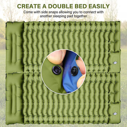 Grey 190cm Ultra-Light Foot Pump Inflatable Camping Sleeping Pad V888-ELOSUNG28865