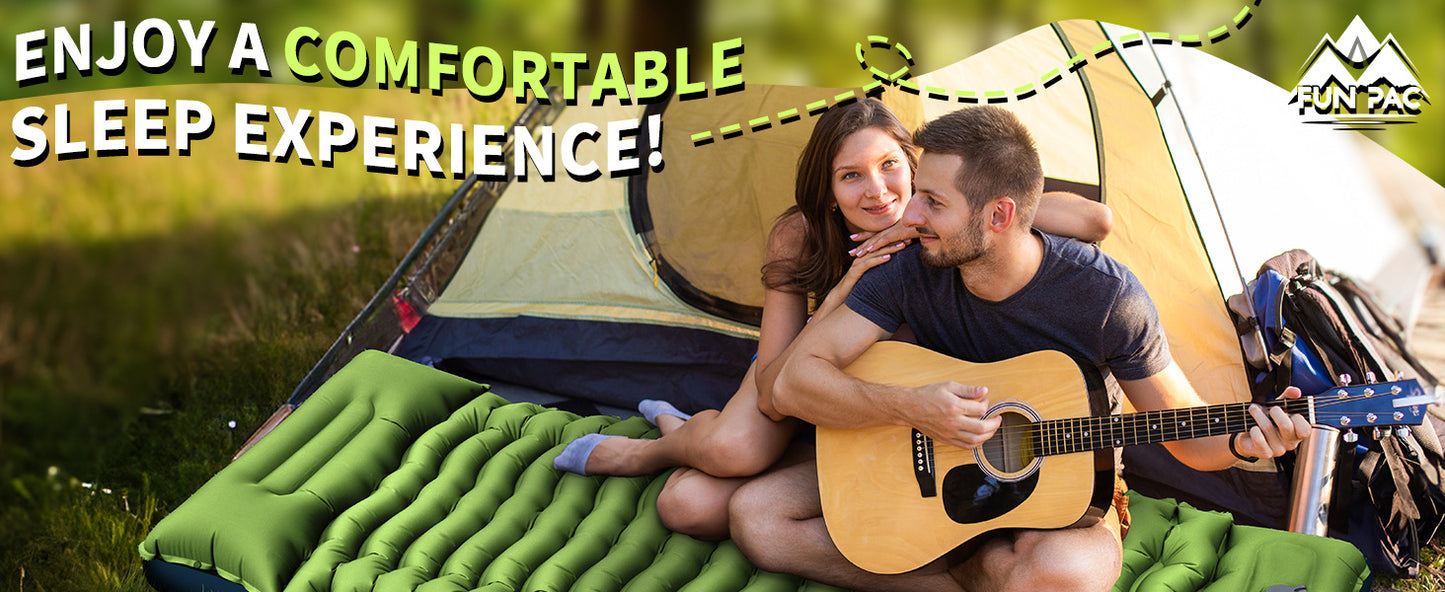 Grey 190cm Ultra-Light Foot Pump Inflatable Camping Sleeping Pad V888-ELOSUNG28865