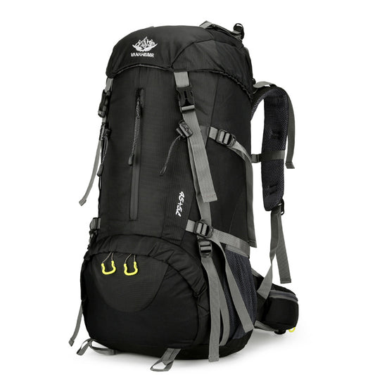 Black Nylon Hiking Backpack - Multifunctional Outdoor Sports Bag V888-ELOSUNG28881