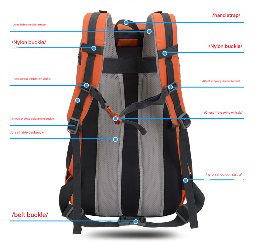 Black 20L Women's Orange Mountaineering Backpack - Water-Resistant V888-ELOSUNG28885