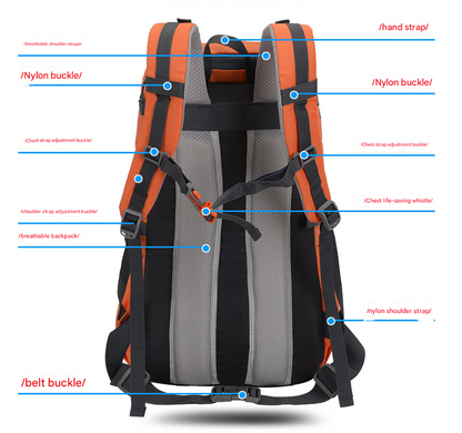 Blue 20L Women's Orange Mountaineering Backpack - Water-Resistant V888-ELOSUNG28886