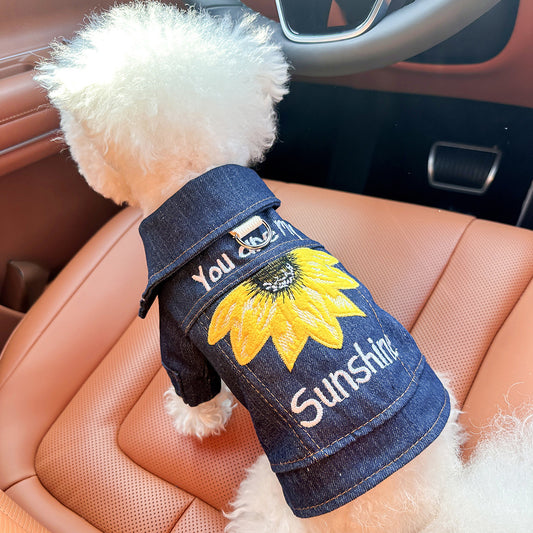 XS Around 2kg Sunshine Denim Chic Denim Pet Vest - Stylish Jean Jacket for Dogs & Cats - Spring, Summer & V888-ELOSUNG28897
