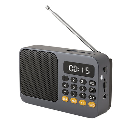 Portable Digital Music Player & FM Radio,4 Playback Modes, LED Flashlight(Gray) V888-ELOSUNG29011