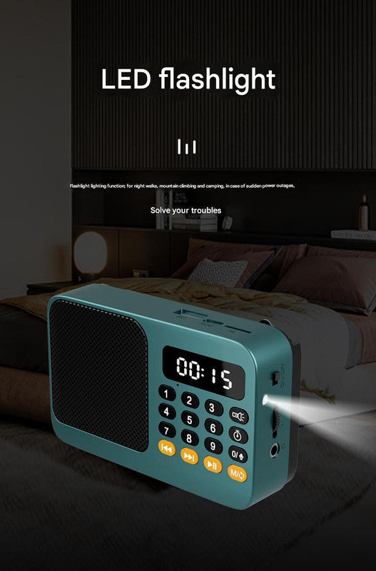 Portable Digital Music Player & FM Radio,4 Playback Modes, LED Flashlight(Gray) V888-ELOSUNG29011