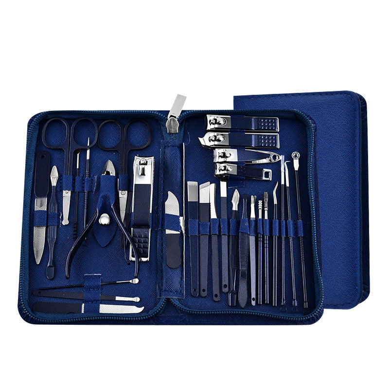 30-Piece Professional Manicure & Pedicure Set,Stainless Steel Grooming Kit(blue) V888-ELOSUNG29026