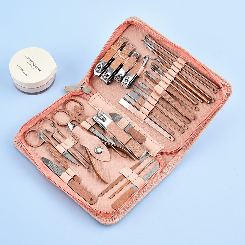 30-Piece Professional Manicure & Pedicure Set,Stainless Steel Grooming Kit(black-red) V888-ELOSUNG29028