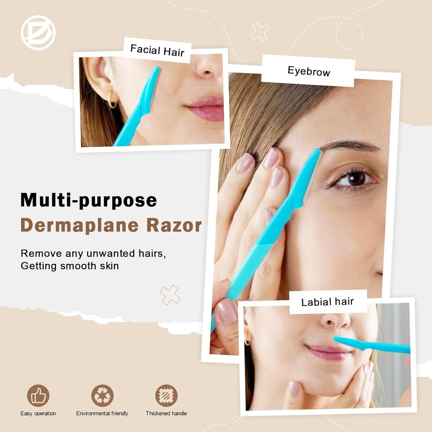 40-Piece Eyebrow Razor & Dermaplaning Tool Set(Black) V888-ELOSUNG29031