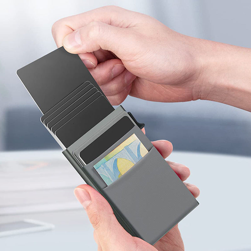 Ultra-Slim Pop-Up Card Holder Wallet with RFID Blocking(Blue + Blue Card Holder) V888-ELOSUNG29036