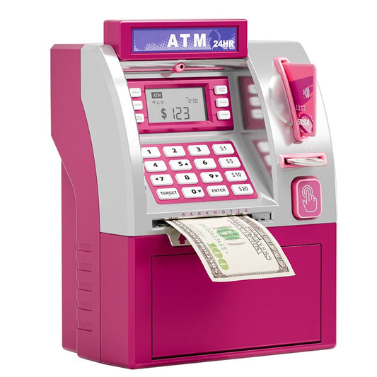 Kids ATM Savings Bank - Electronic Piggy Bank with Debit Card, PIN(Pink) V888-ELOSUNG29045