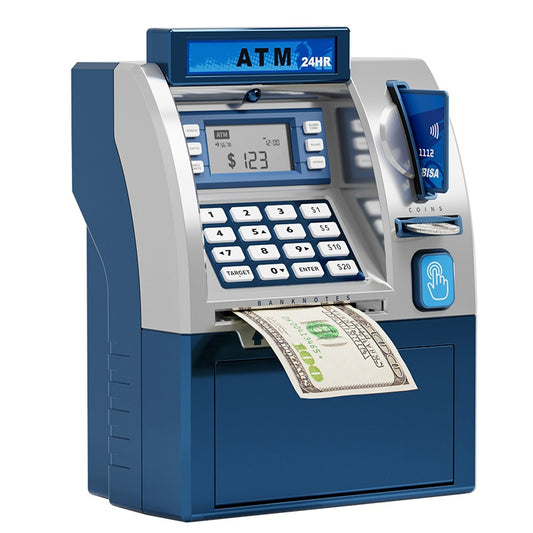 Kids ATM Savings Bank - Electronic Piggy Bank with Debit Card, PIN(Blue) V888-ELOSUNG29046