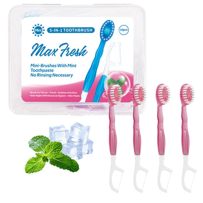 4-in-1 Disposable Travel Toothbrush with Flavor Burst Bead(Peach flavor) V888-ELOSUNG29050
