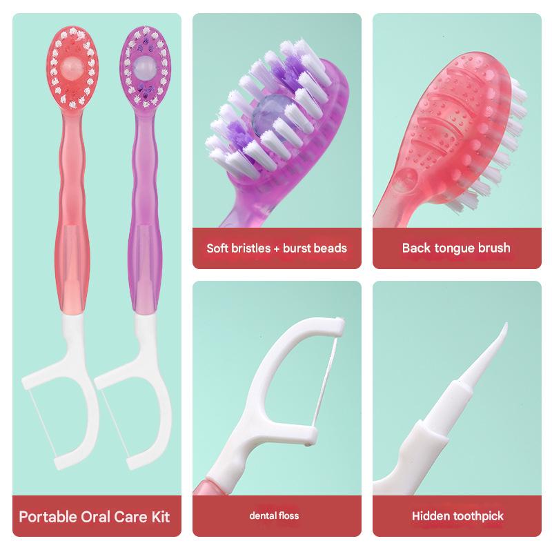 4-in-1 Disposable Travel Toothbrush with Flavor Burst Bead(Mixed flavors) V888-ELOSUNG29051