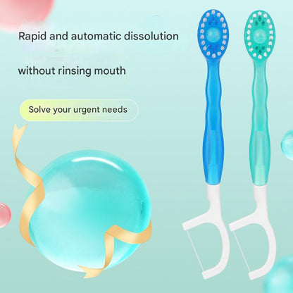 4-in-1 Disposable Travel Toothbrush with Flavor Burst Bead(Romantic cherry flavor) V888-ELOSUNG29052