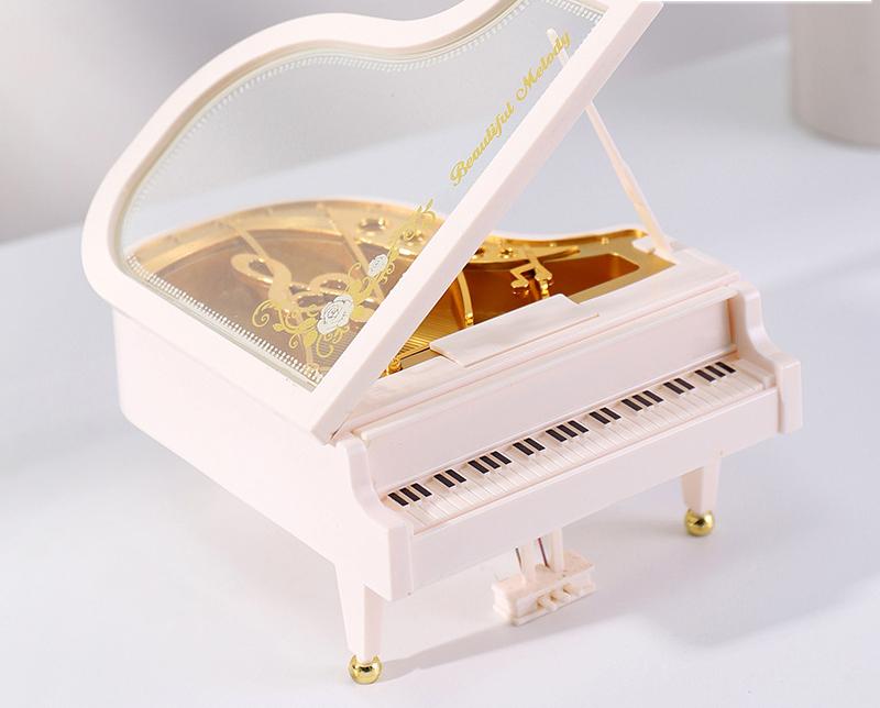Classical Grand Piano Music Box with Dancing Ballerina(Regular version - white) V888-ELOSUNG29053