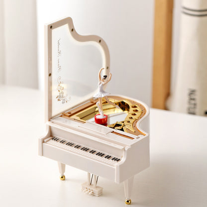 Classical Grand Piano Music Box with Dancing Ballerina(Dancing girl version - white) V888-ELOSUNG29056