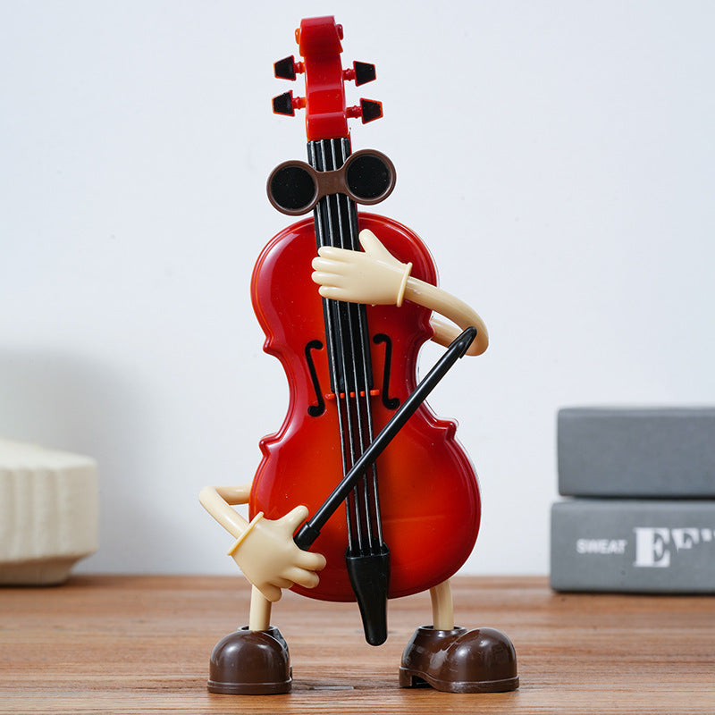 Dancing Musical Instrument Figurines - Wind-Up Guitar & Cello Toys with Moving Parts(Violin) V888-ELOSUNG29063